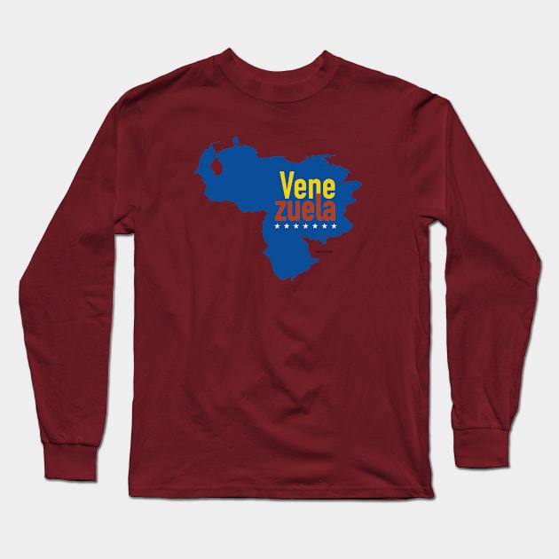 Venezuela Mapa Tricolor Long Sleeve T-Shirt by SabasDesign